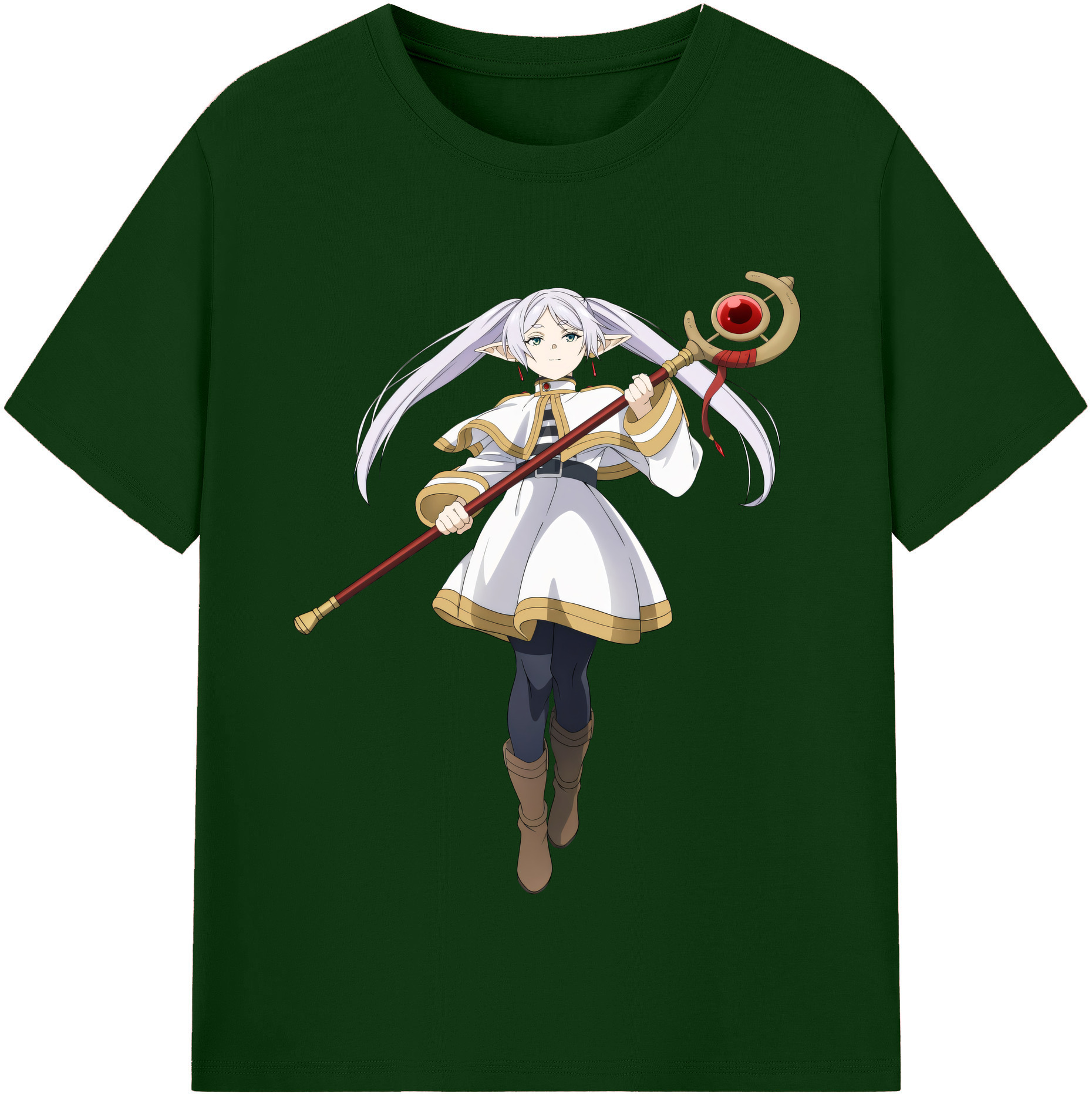 （画像用） 葬送のフリーレン Frieren 綿100％半袖Tシャツ（フロントプリント）